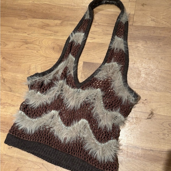 Akira Brown and Tan Women's Halter Top - Picture 2 of 5